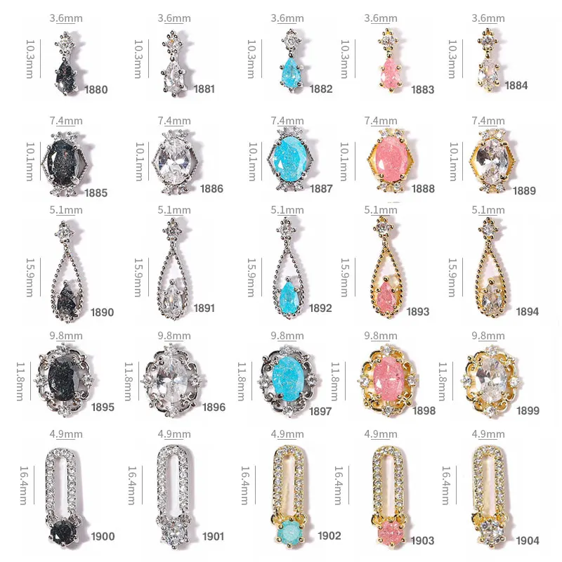Gold/Silver Alloy Pendant Crystal Nail Jewelry Luxury Retro Glass Diamonds Shiny Gemss Charm Nail Art Rhinestones Decorations
Gold/Silver Alloy Pendant Crystal Nail Jewelry Luxury Retro Glass Diamonds Shiny Gemss Charm Nail Art Rhinestones Decorations