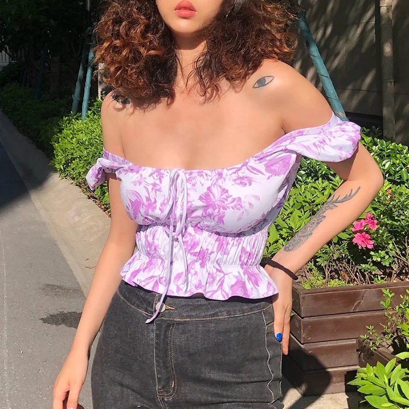 B64329A Europe and the United States 2021 summer fashion trend women's new bubble sleeve print short style t-shirt
B64329A Europe and the United States 2021 summer fashion trend women's new bubble sleeve print short style t-shirt
