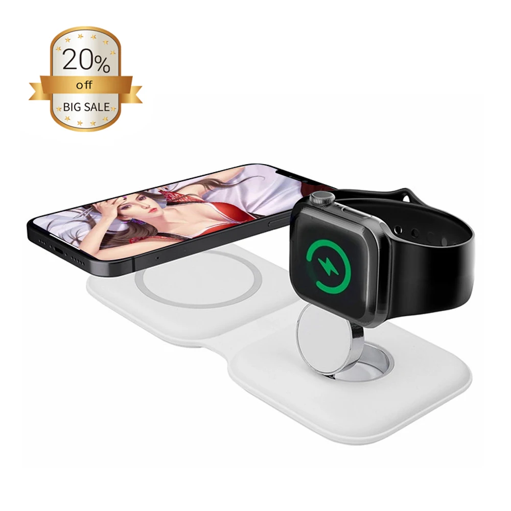 New 2 In 1 Magnetic Duo Wireless Charger 10W fantasy wireless charger For Iphone12 Compatible with Iwatch
New 2 In 1 Magnetic Duo Wireless Charger 10W fantasy wireless charger For Iphone12 Compatible with Iwatch