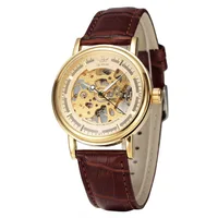 

SEWOR 606 Hand Winding Movements Mechanical Men Watch Casual Buckle Round Analog Leather Mens Wrist Watches