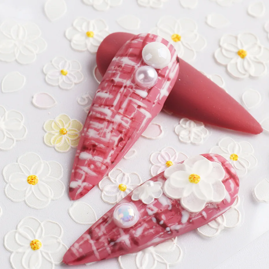 2021 5D Nail Art Stickers DIY Nail Decals White Flowers Nail Stickers for Design Stereoscopic Tips Decorations Salon, Coloful nail painting
2021 5D Nail Art Stickers DIY Nail Decals White Flowers Nail Stickers for Design Stereoscopic Tips Decorations Salon, Coloful nail painting