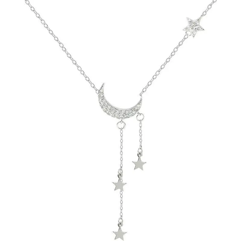 2020 Newest Romantic Moon Star Pendant Necklaces 925 Silver Women Necklace, As picture
2020 Newest Romantic Moon Star Pendant Necklaces 925 Silver Women Necklace, As picture