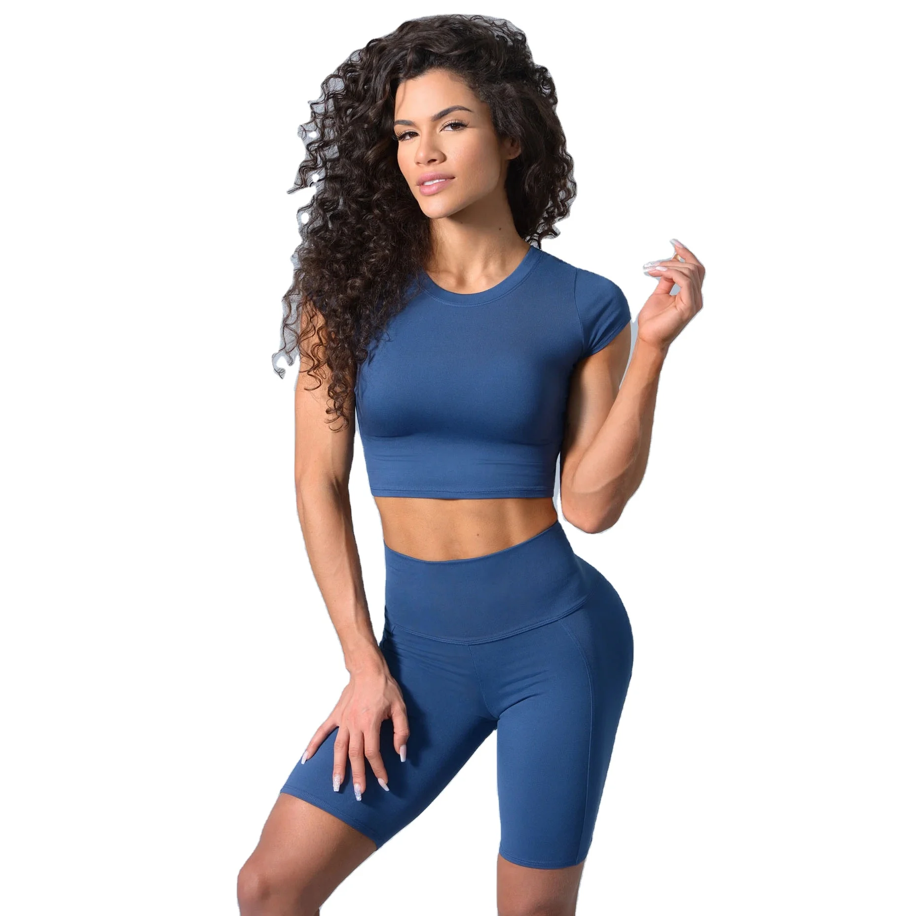 European and American perspiration sports suit running quick-drying solid color short-sleeved shorts yoga suit, 6colors
European and American perspiration sports suit running quick-drying solid color short-sleeved shorts yoga suit, 6colors
