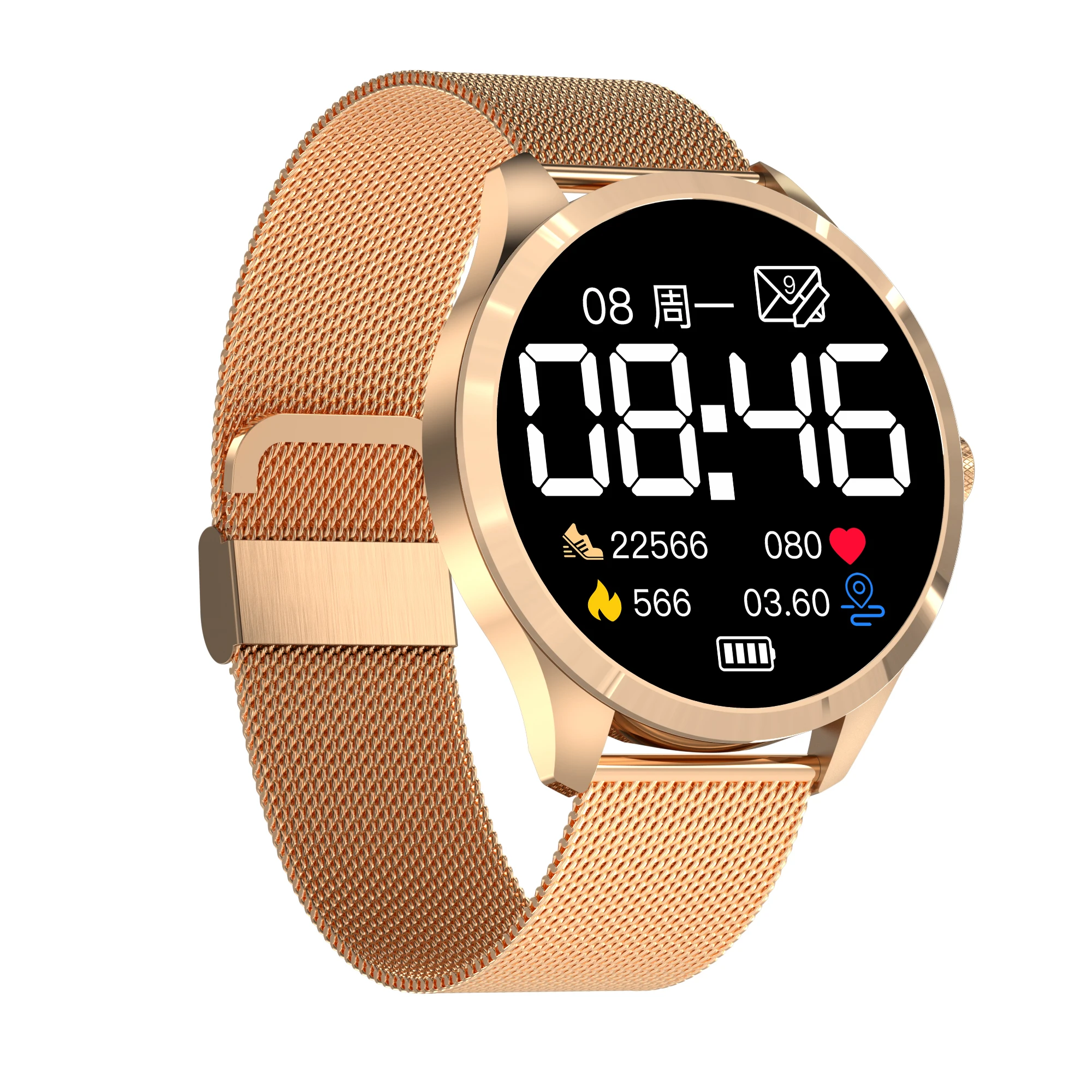 Women Lady Fashion Design Round IPS Screen BT Call Waterproof Luxury Music Smart Watch with Metal Strap Q9L
Women Lady Fashion Design Round IPS Screen BT Call Waterproof Luxury Music Smart Watch with Metal Strap Q9L