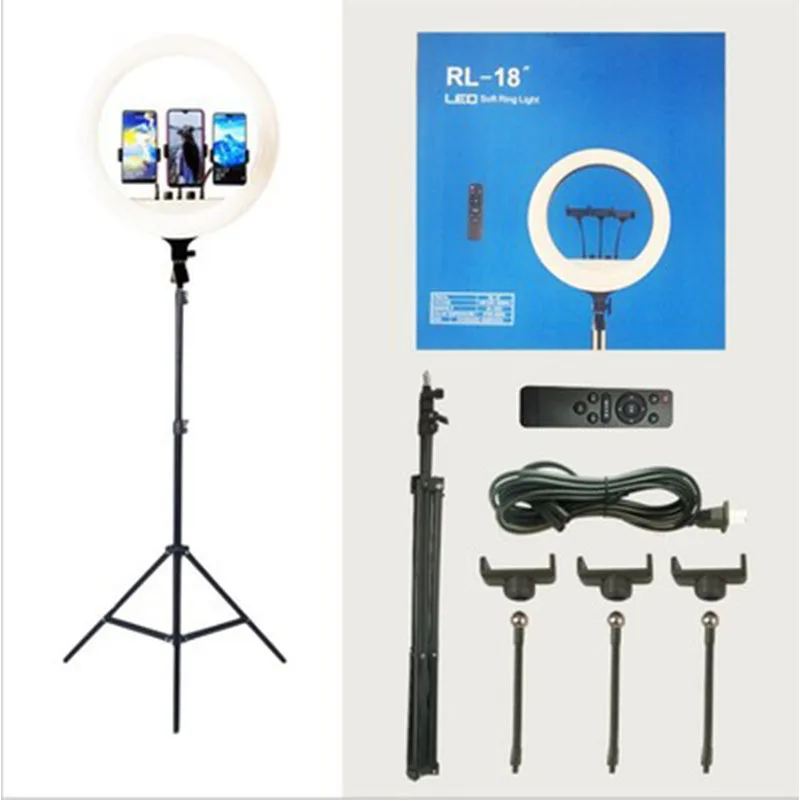 18 21 Inch Led Ring Light 2700 -6500K Photography Lighting Camera Phone RingLight Makeup Ring Lamp With Tripod And Remote, Stepless dimming
18 21 Inch Led Ring Light 2700 -6500K Photography Lighting Camera Phone RingLight Makeup Ring Lamp With Tripod And Remote, Stepless dimming