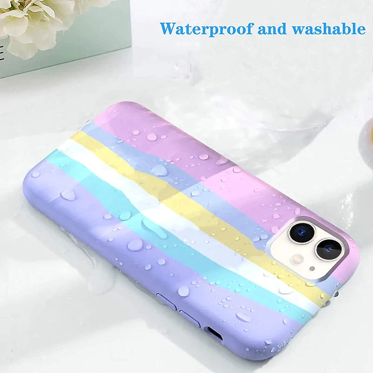 Creative Cute Rainbow Pink Stripe Line Soft Liquid Silicone Case for iPhone 11 Pro Max X XR
Creative Cute Rainbow Pink Stripe Line Soft Liquid Silicone Case for iPhone 11 Pro Max X XR