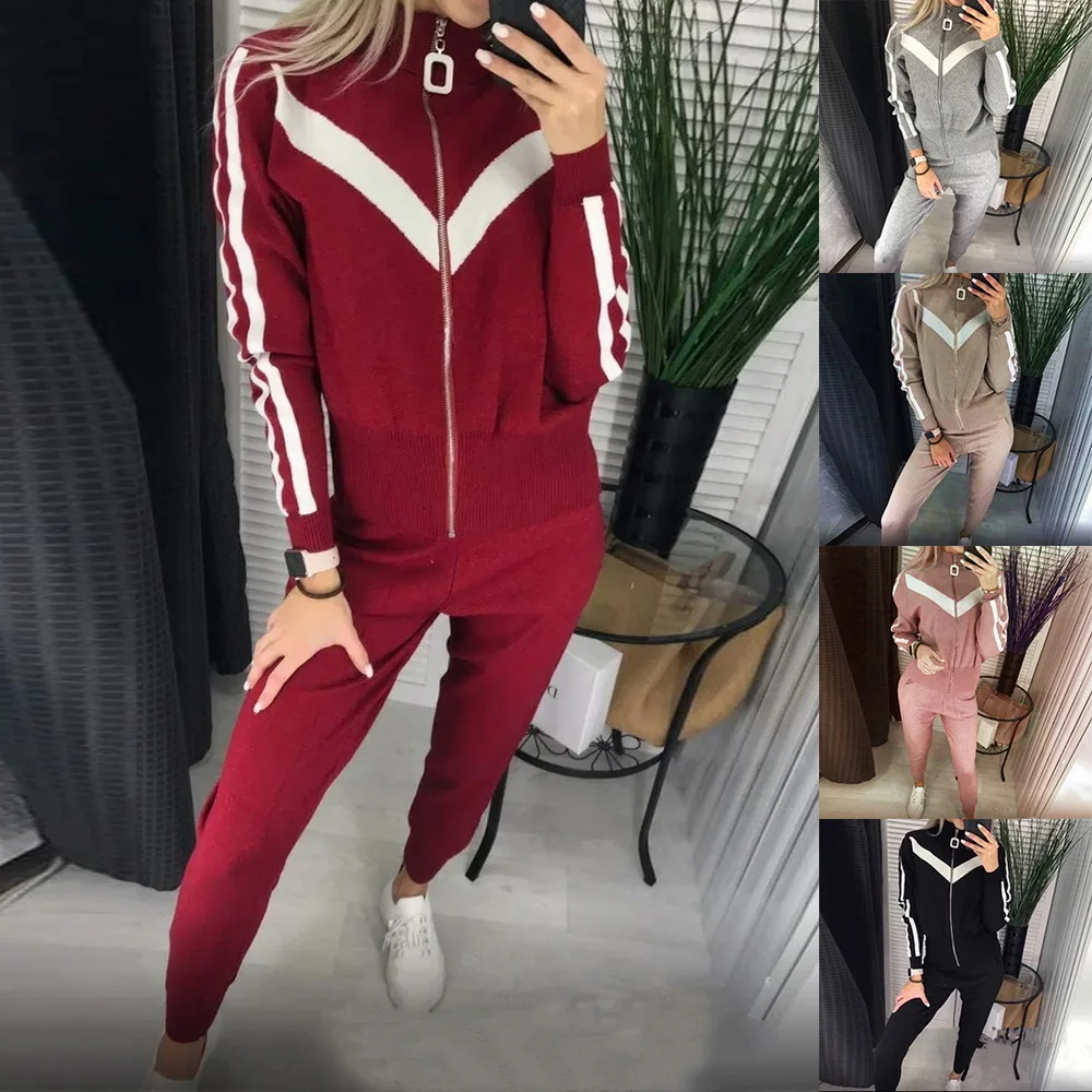 Knitted Zipper Sweatshirt Sport 2 Piece Set Pink Set Women Clothing Two Piece Pants Set Women Clothing 2021
Knitted Zipper Sweatshirt Sport 2 Piece Set Pink Set Women Clothing Two Piece Pants Set Women Clothing 2021