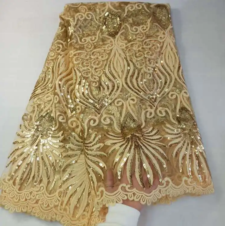 OK1000 Latest Lace Materials French Tulle Net Sequins Embroidery African Lace Fabric
OK1000 Latest Lace Materials French Tulle Net Sequins Embroidery African Lace Fabric