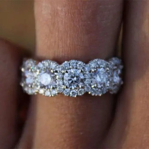 White Gold Engagement Ring Modern Diamond Ring Jewelry Women Joint Knuckle Silver Band Glitter Diamond Wedding Rings
White Gold Engagement Ring Modern Diamond Ring Jewelry Women Joint Knuckle Silver Band Glitter Diamond Wedding Rings