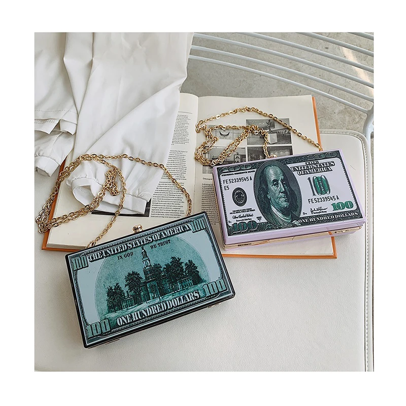 Fashion US Dollar Pattern Box Bag Designer Acrylic PVC Women Daily Clutch Purse Ladies Chain Shoulder Crossbody Messenger Bag
Fashion US Dollar Pattern Box Bag Designer Acrylic PVC Women Daily Clutch Purse Ladies Chain Shoulder Crossbody Messenger Bag