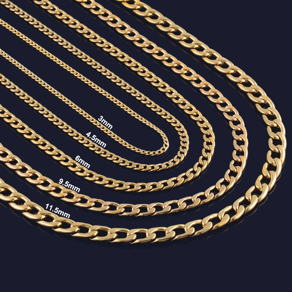 Custom Cuban Link 3/4/5/6/7/8/9/11/13mm Stainless Steel Gold Black Color Male Choker Colar Jewelry Cuban Link Chain Necklace
Custom Cuban Link 3/4/5/6/7/8/9/11/13mm Stainless Steel Gold Black Color Male Choker Colar Jewelry Cuban Link Chain Necklace