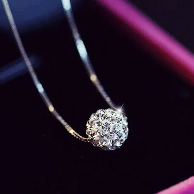 diamond ball pendant necklace with diamond clavicle chain women's crystal diamond necklace, Picture shows
diamond ball pendant necklace with diamond clavicle chain women's crystal diamond necklace, Picture shows