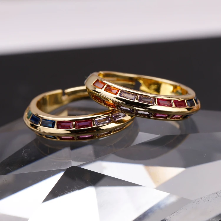Fashion Jewelry Gold Plated Gemstone Rings Copper Colourful Zircon Stone Hollowed Round Ring For Lady New Arrival 2021, Picture
Fashion Jewelry Gold Plated Gemstone Rings Copper Colourful Zircon Stone Hollowed Round Ring For Lady New Arrival 2021, Picture
