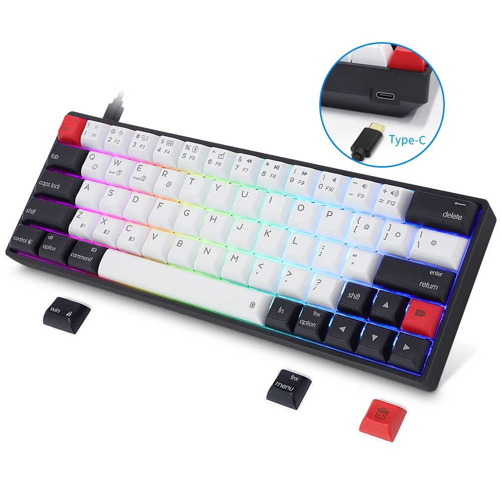 YMM customizable hotswap AK64 Gateron optical switch wireless GK1 pbt keycaps 60% waterproof mechanical keyboard, Black/ white
YMM customizable hotswap AK64 Gateron optical switch wireless GK1 pbt keycaps 60% waterproof mechanical keyboard, Black/ white