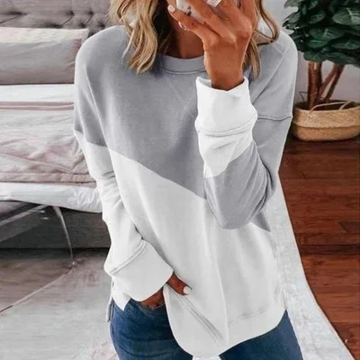 Woman tshirts New Gray white Patchwork Oversized t shirt Casual Tops women 2020 O-Neck Plus Size Female Aesthetic Clothes, As shown
Woman tshirts New Gray white Patchwork Oversized t shirt Casual Tops women 2020 O-Neck Plus Size Female Aesthetic Clothes, As shown