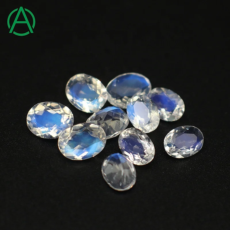 

ArthurGem Wholesale Top Quality Natural Sri Lanka Moonstone Oval Cut Blue Moonstone Loose Gemstone for Jewelry Making