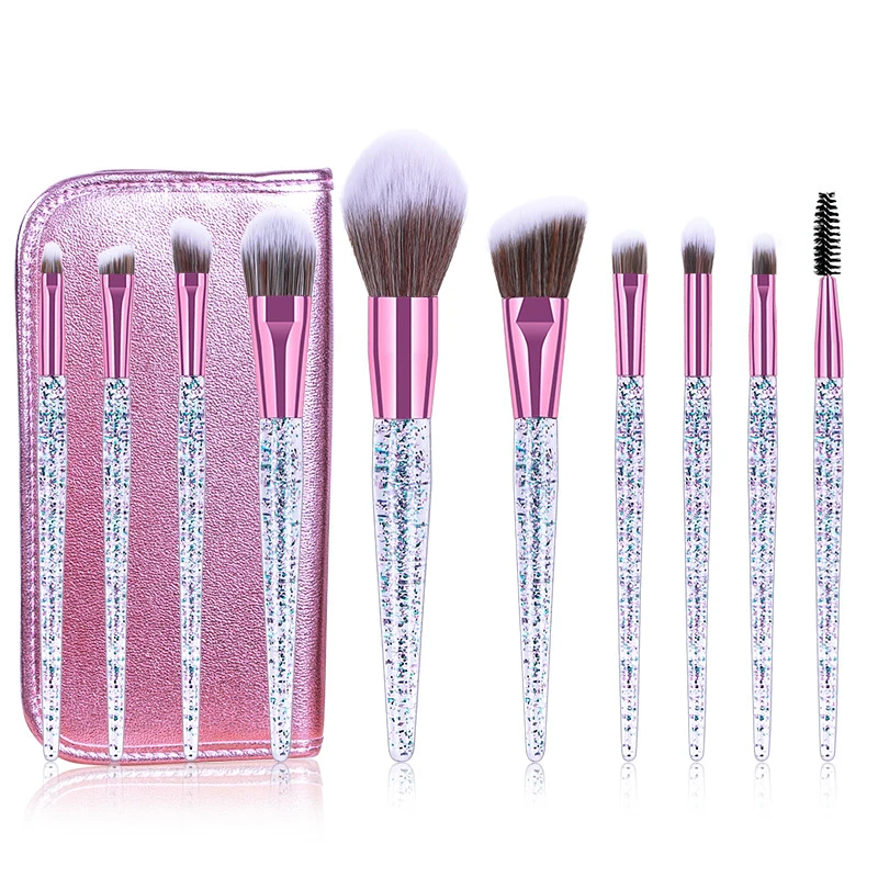 Private label nylon glitter plastic handle 10pcs makeup brush kit rose gold cosmetic brush custom logo makeup brush set
Private label nylon glitter plastic handle 10pcs makeup brush kit rose gold cosmetic brush custom logo makeup brush set