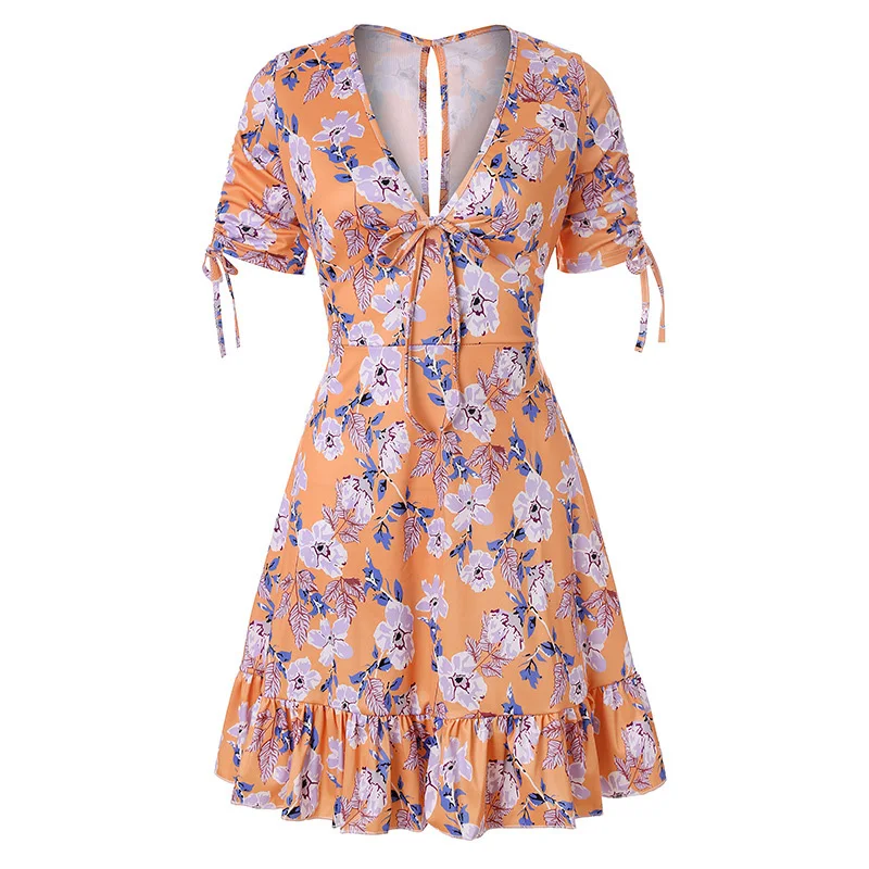 Fashion V Neck Short Sleeve Ruffles Trendy String Beach Summer Flower Girls' Dresses 2021
Fashion V Neck Short Sleeve Ruffles Trendy String Beach Summer Flower Girls' Dresses 2021
