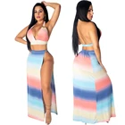 2019 Hot Sale gradient print Sexy Swimwear 2 pieces Beachwear Sets For Women