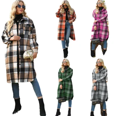 2022 New Autumn Wholesale Long Sleeve Ladies Plaid Woolen Coat With Pocket Jacket Woman Jacket Plaid Trench Coat, Picture color
2022 New Autumn Wholesale Long Sleeve Ladies Plaid Woolen Coat With Pocket Jacket Woman Jacket Plaid Trench Coat, Picture color