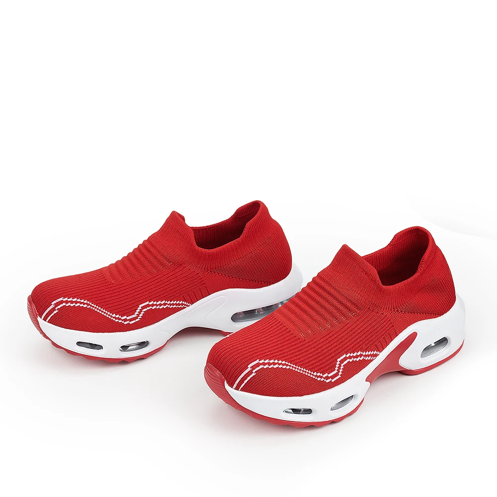 New arrival fashion red and black breathable simple design fly knit cheap sport shoes sneaker for women, Customized color
New arrival fashion red and black breathable simple design fly knit cheap sport shoes sneaker for women, Customized color