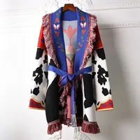 

High Quality Wholesale Women Fashion Flower Embroidery Sweater Long Sleeves Cashmere Cardigan