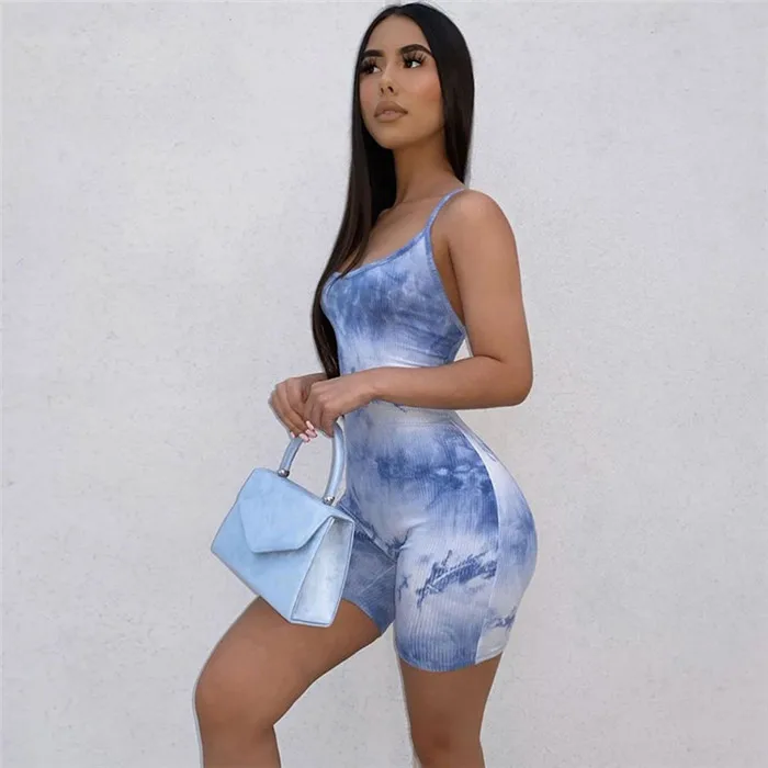 Y7219-2021 new arrivals tie dye backless casual shorts slip jumpsuit for woman, Picture shown
Y7219-2021 new arrivals tie dye backless casual shorts slip jumpsuit for woman, Picture shown