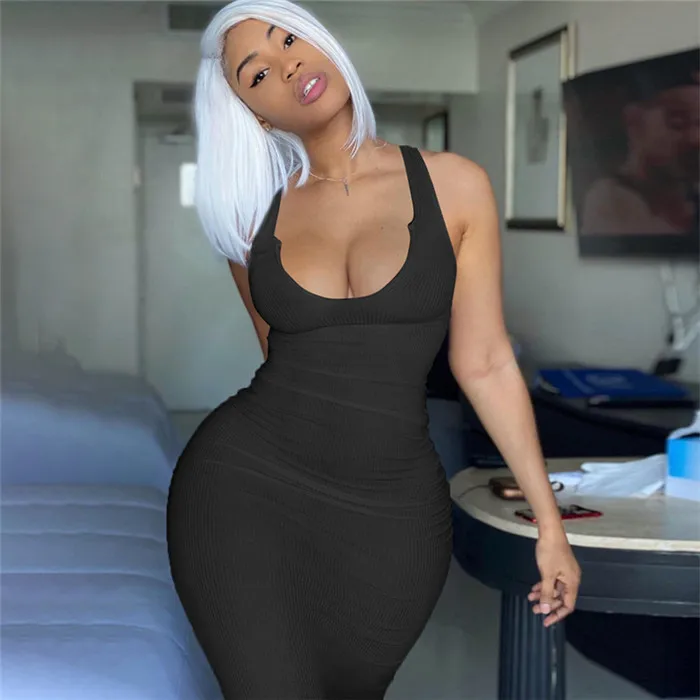 Summer dress Women Sexy Sleeveless dress U Neck Party Bodycon Long Casual Dress, As shown
Summer dress Women Sexy Sleeveless dress U Neck Party Bodycon Long Casual Dress, As shown