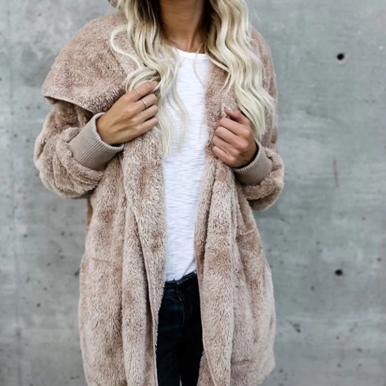 Women Autumn Winter Reversible Jacket Coat Causal Soft Hooded Pocket Fleece Plush Warm Plus Size S-5XL Faux Fur Fluffy Jacket
Women Autumn Winter Reversible Jacket Coat Causal Soft Hooded Pocket Fleece Plush Warm Plus Size S-5XL Faux Fur Fluffy Jacket