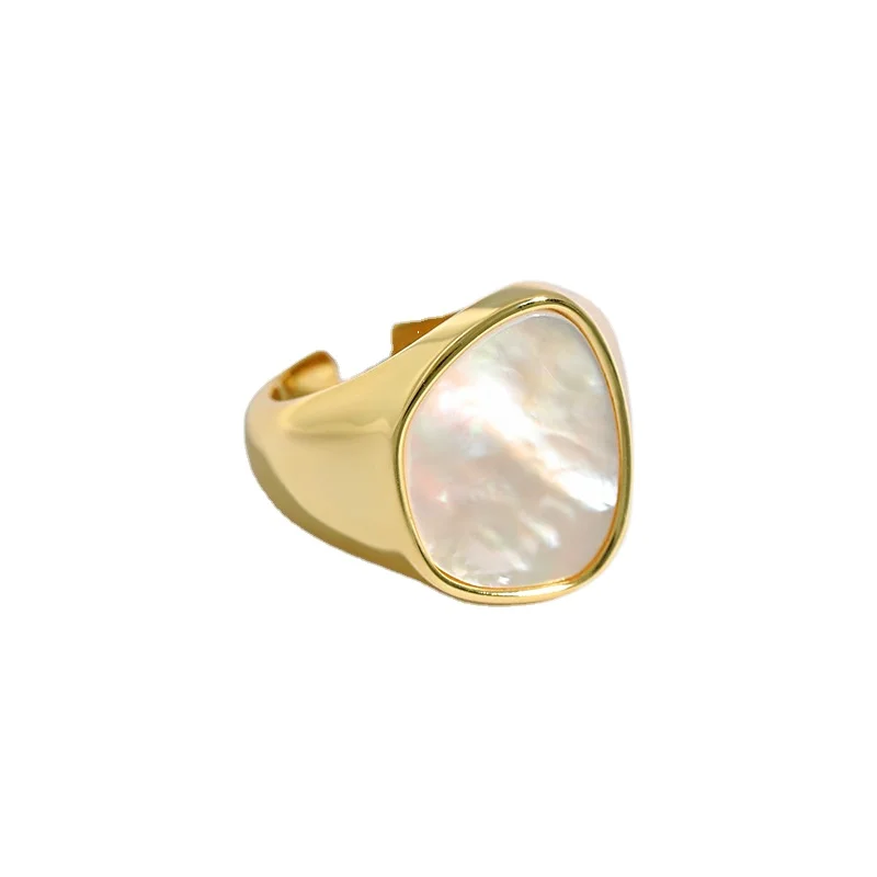 Fashion Luxurious Design Shell Ring S925 Sterling Silver Open Ring 18K Gold Plated Mother Of Pearl Adjustable Ring
Fashion Luxurious Design Shell Ring S925 Sterling Silver Open Ring 18K Gold Plated Mother Of Pearl Adjustable Ring