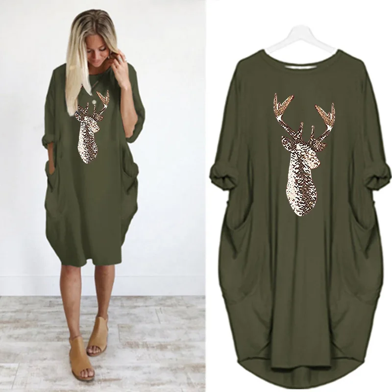 Christmas pattern printing sweater skirt round neck spring and autumn new style women's foreign trade dress
Christmas pattern printing sweater skirt round neck spring and autumn new style women's foreign trade dress