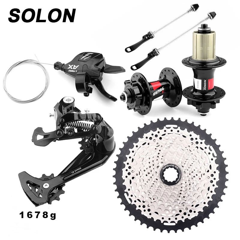 SUNSHINE 2022 New MTB Flywheel 32-hole Hub Ax13 Speed Finger Dial Rear Derailleur Mountain Bike Groupset, As picture
SUNSHINE 2022 New MTB Flywheel 32-hole Hub Ax13 Speed Finger Dial Rear Derailleur Mountain Bike Groupset, As picture