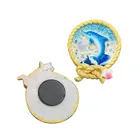 Promotional magnet Tourist souvenir round shape Beach fridge magnet wholesale