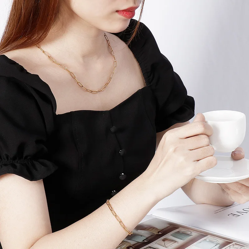 HongTong China Professional Manufacture sStainless Steel Sets Jewelry Designer 18K Gold Link Bracelet Necklace Set
HongTong China Professional Manufacture sStainless Steel Sets Jewelry Designer 18K Gold Link Bracelet Necklace Set