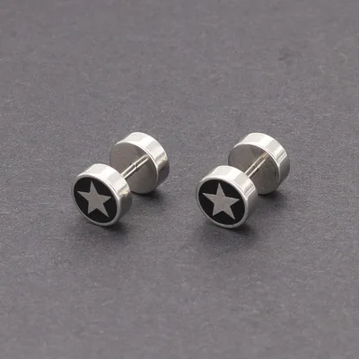 Korean Fashion Personality Barbell Bilateral Drop Tape Five-pointed Star Pattern Stud Earrings Ear Jewelry
Korean Fashion Personality Barbell Bilateral Drop Tape Five-pointed Star Pattern Stud Earrings Ear Jewelry