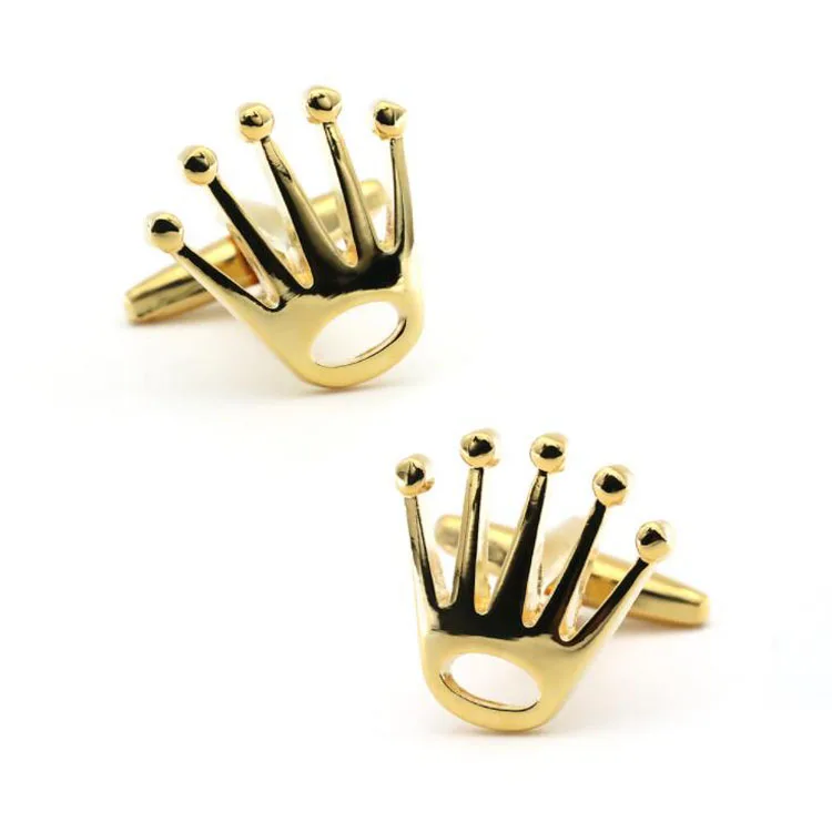 High quality novelty vitality gold crown cufflinks for men, Custom colors accepted 
High quality novelty vitality gold crown cufflinks for men, Custom colors accepted