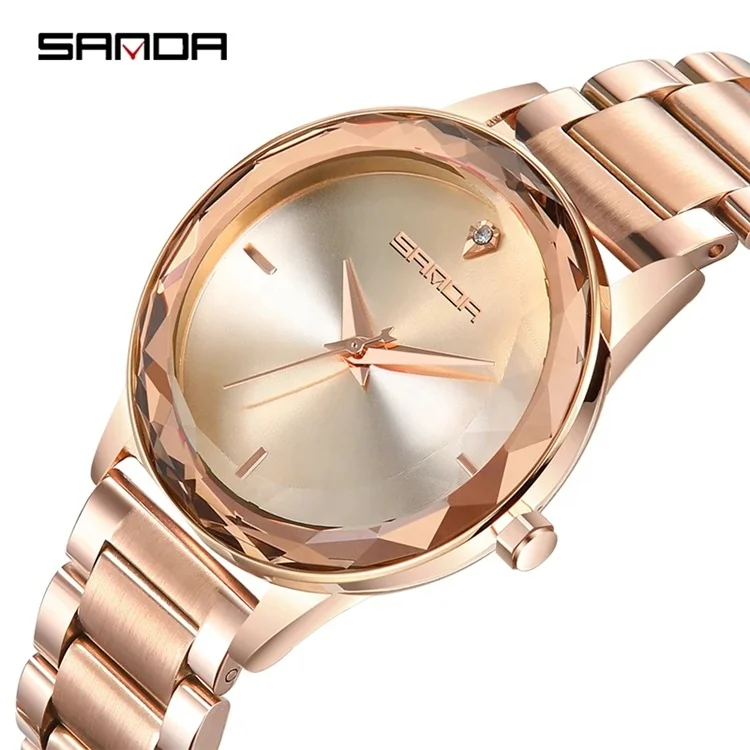 

SANDA 1006 Brand Luxury Quartz Women's Watches Fashion Rotating Dial Clock Stainless Steel Female Ladies Watch