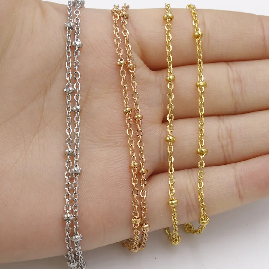 Luxury Stainless Steel Ball Satellite Clamp Colored Bead Necklace Plain Chain With Lobster Clasp for DIY Jewelry
Luxury Stainless Steel Ball Satellite Clamp Colored Bead Necklace Plain Chain With Lobster Clasp for DIY Jewelry