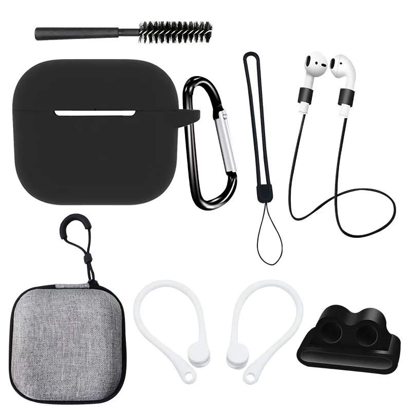 Amazon Hot 7 In 1 Silicone Earphone Case Accessory Set with Storage Box For Airpods 3 Gen 2021, Black,white,dark blue,blue,green,gray,pink
Amazon Hot 7 In 1 Silicone Earphone Case Accessory Set with Storage Box For Airpods 3 Gen 2021, Black,white,dark blue,blue,green,gray,pink