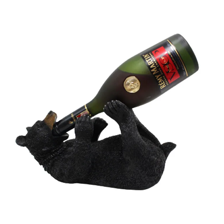 D136 Creative Simulation Animal Black Bear Shape wine bottle holder resin Ornament statue Wine Rack and Stands for home Decor
D136 Creative Simulation Animal Black Bear Shape wine bottle holder resin Ornament statue Wine Rack and Stands for home Decor