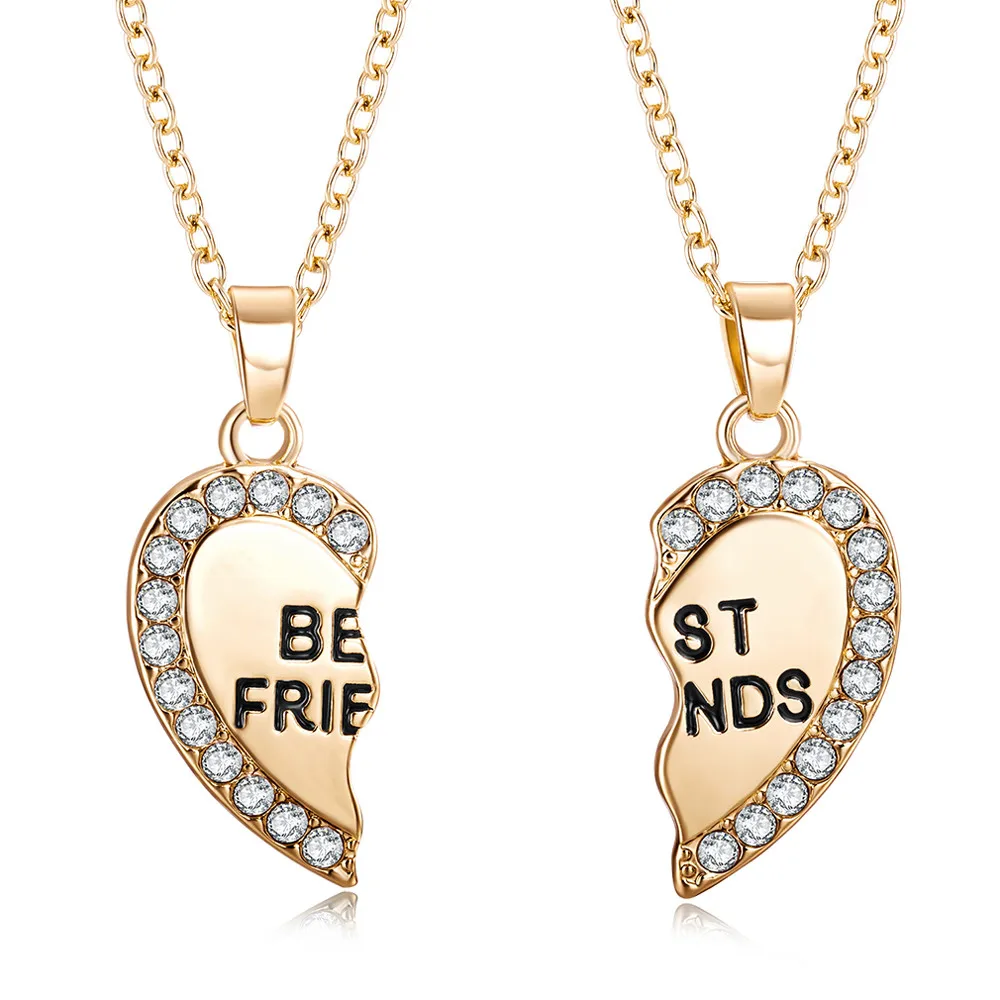 Unisex 2 Pcs Necklace Women Crystal Heart Pendant Best Friend Letter Necklace Couple Necklace Men Friendship Jewelry, 2.5*3cm
Unisex 2 Pcs Necklace Women Crystal Heart Pendant Best Friend Letter Necklace Couple Necklace Men Friendship Jewelry, 2.5*3cm