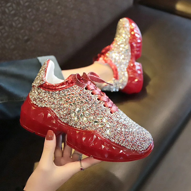 Multicolor ladies lace up sports shoes chunky tread sneakers with Diamonds for woimen
Multicolor ladies lace up sports shoes chunky tread sneakers with Diamonds for woimen