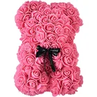 OEM 10 inch new Mothers day gift artificial Rose teddy bear flower for sale