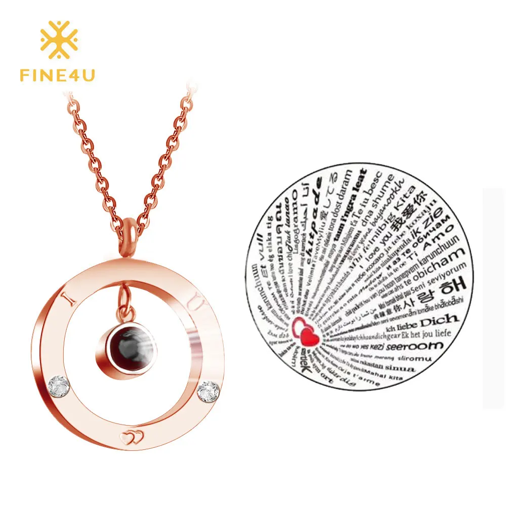 Fashion jewelry rose gold plated stainless steel women rhinestone i love you in 100 languages custom projection necklace, Steel/gold/rose gold
Fashion jewelry rose gold plated stainless steel women rhinestone i love you in 100 languages custom projection necklace, Steel/gold/rose gold