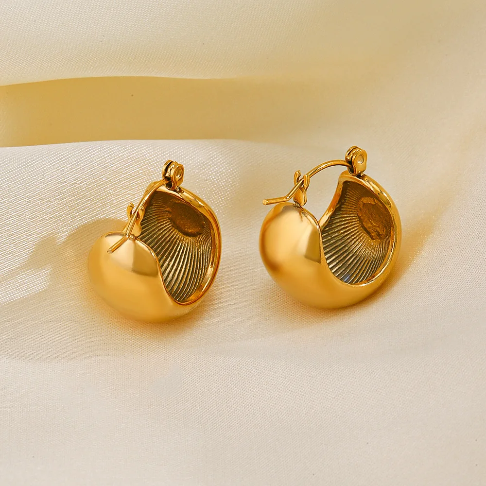 DAIHE Wholesale Fashion 18K Stainless Steel Spherical Earrings Chunky Ball C-shaped Earrings For Women
DAIHE Wholesale Fashion 18K Stainless Steel Spherical Earrings Chunky Ball C-shaped Earrings For Women