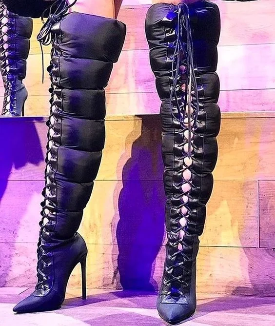 Top Quality Hot Selling Sexy Solid Color Lace Up Pointed-toe Stiletto Heel Over-the-knee Fashion Down Boots Shoes Women 2021, Black
Top Quality Hot Selling Sexy Solid Color Lace Up Pointed-toe Stiletto Heel Over-the-knee Fashion Down Boots Shoes Women 2021, Black