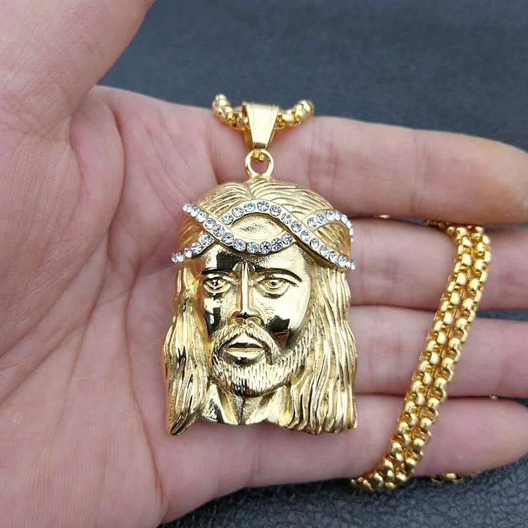 Hip Hops 316L Titanium Steel Crystal Square Christ Necklace Pendant Rhinestone Crystal Jesus Head Necklace Pendant For Men
Hip Hops 316L Titanium Steel Crystal Square Christ Necklace Pendant Rhinestone Crystal Jesus Head Necklace Pendant For Men