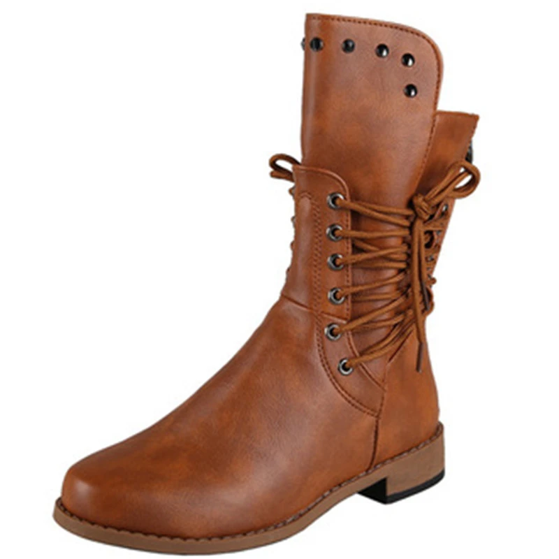 Dropshipping Custom Logo 2021 Autumn Women's Comfort Flat Boots Lace-up Rivet Shoes Fashion Trendy Retro Style Footwear
Dropshipping Custom Logo 2021 Autumn Women's Comfort Flat Boots Lace-up Rivet Shoes Fashion Trendy Retro Style Footwear