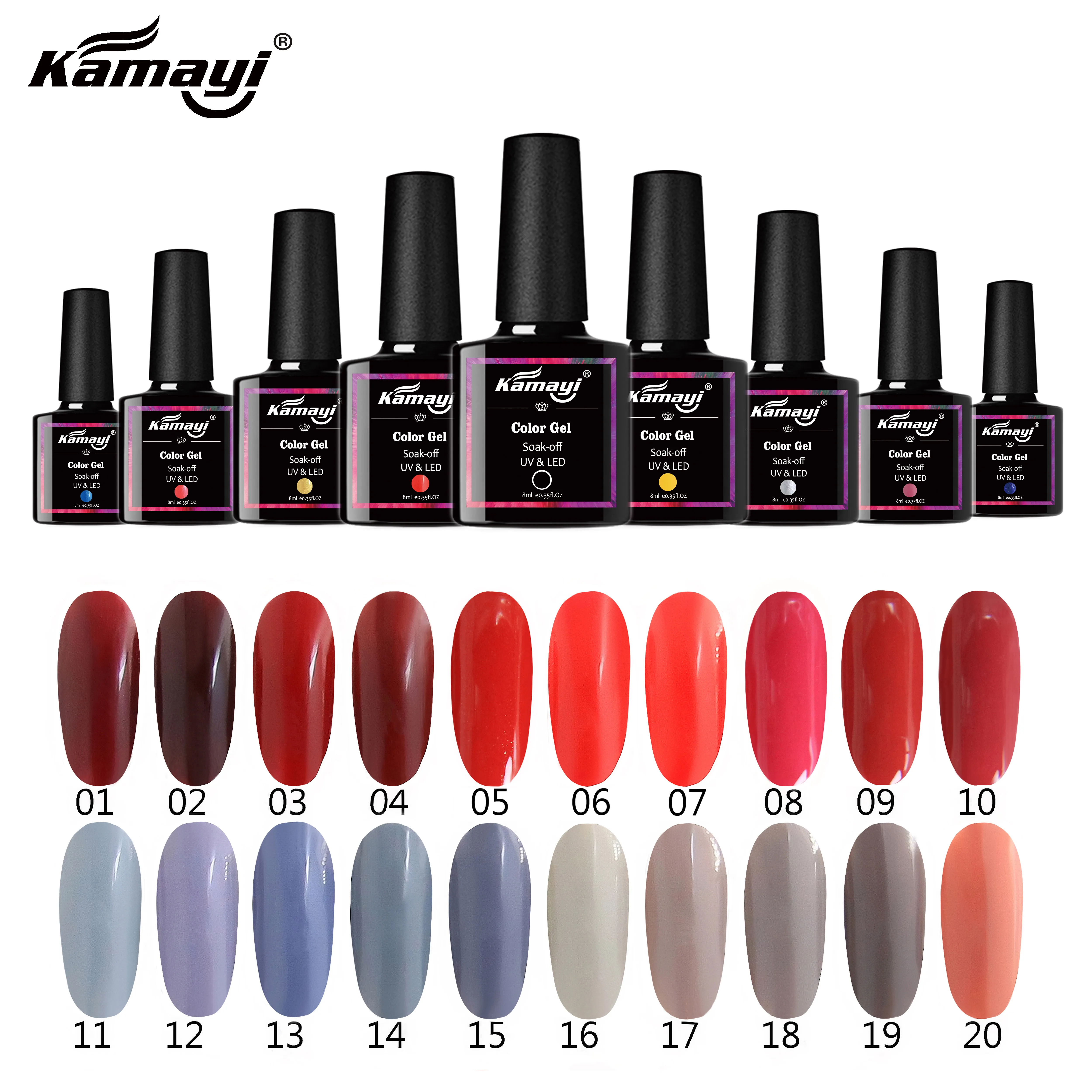 Kamayi Free shipping cheap gel nail polish wholesale Soak Off Uv Gel Polish, 252colors
Kamayi Free shipping cheap gel nail polish wholesale Soak Off Uv Gel Polish, 252colors