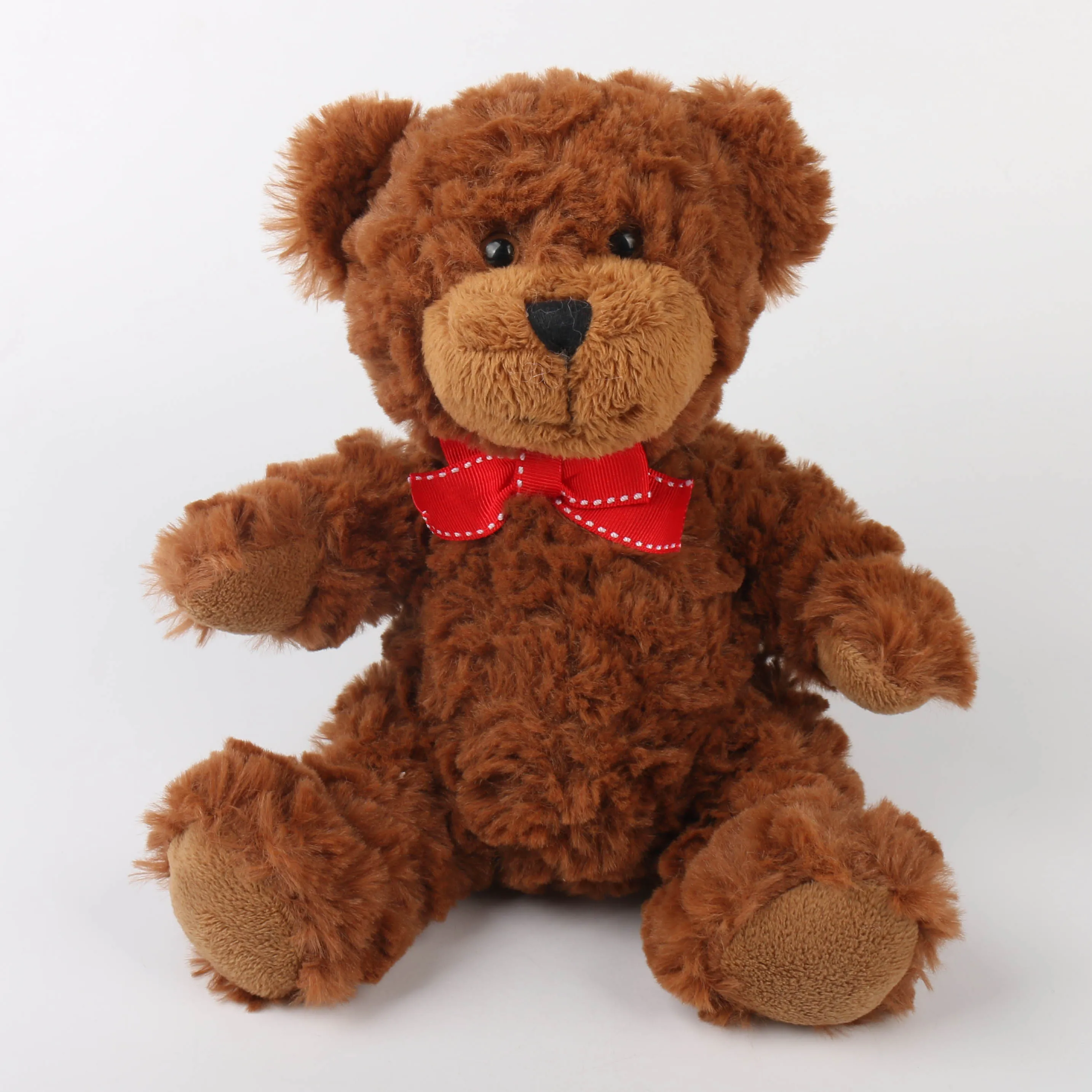 custom plush stuffed dark brown teddy bear with bow-knot buy p